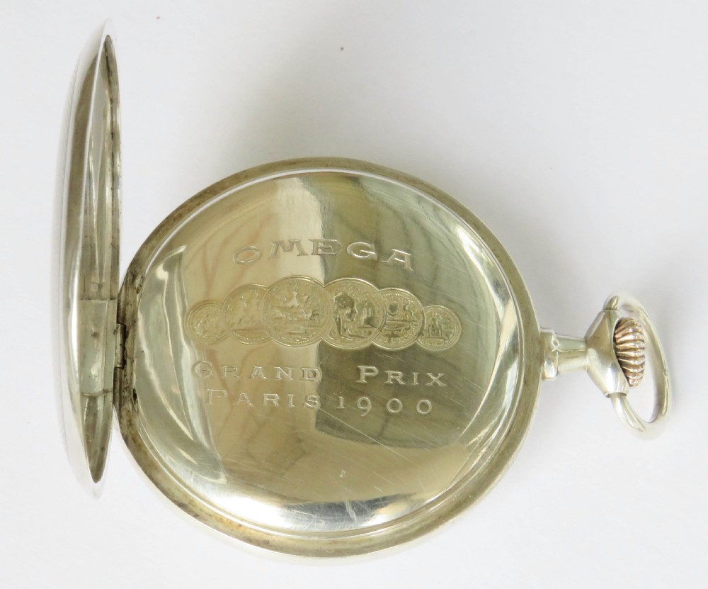Antique silver Omega pocket watch, 1912 View IV