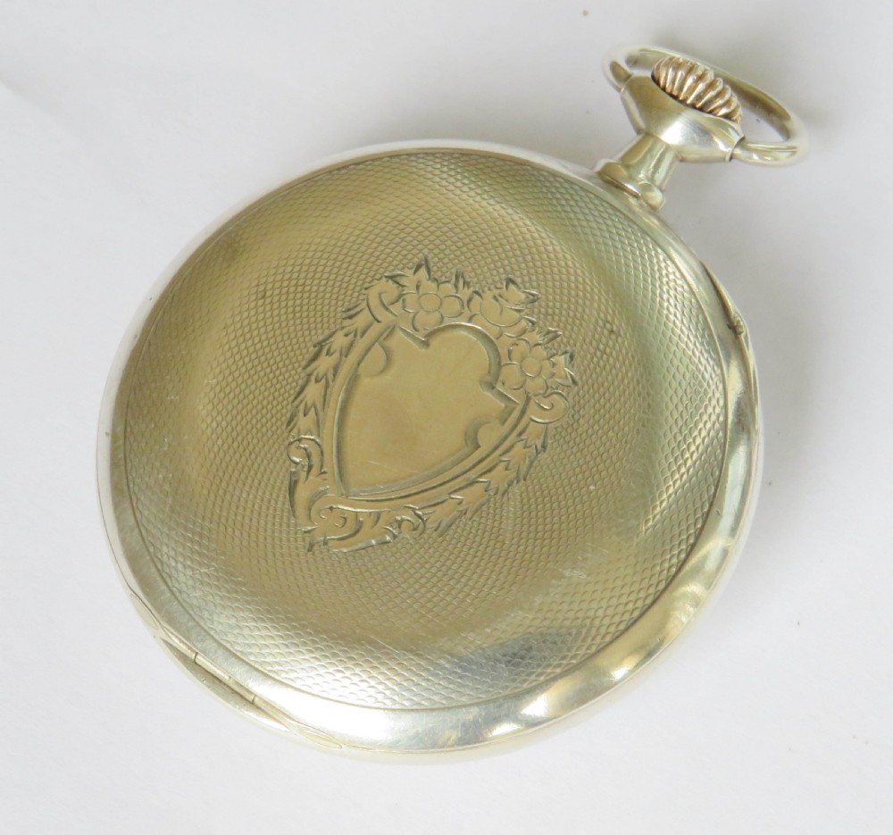 Antique silver Omega pocket watch, 1912 View V