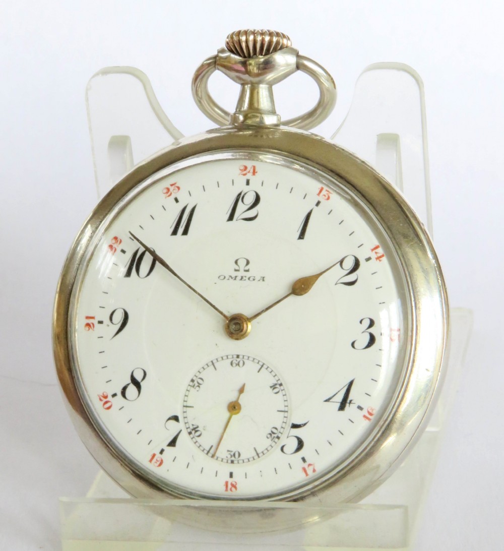 Antique silver Omega pocket watch, 1912