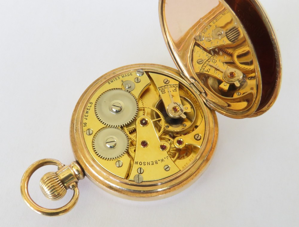 Antique J W Benson full hunter pocket watch View IV