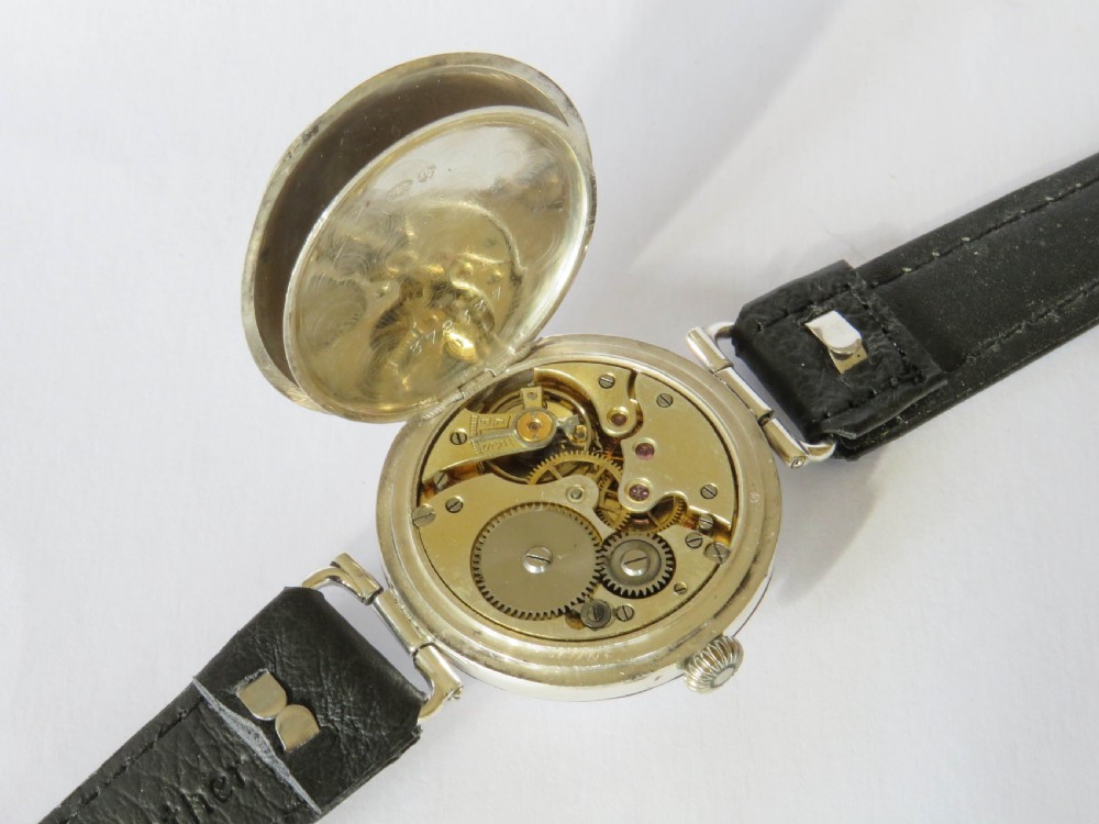 Antique silver Fontainmelon wrist watch, 1922 View IV
