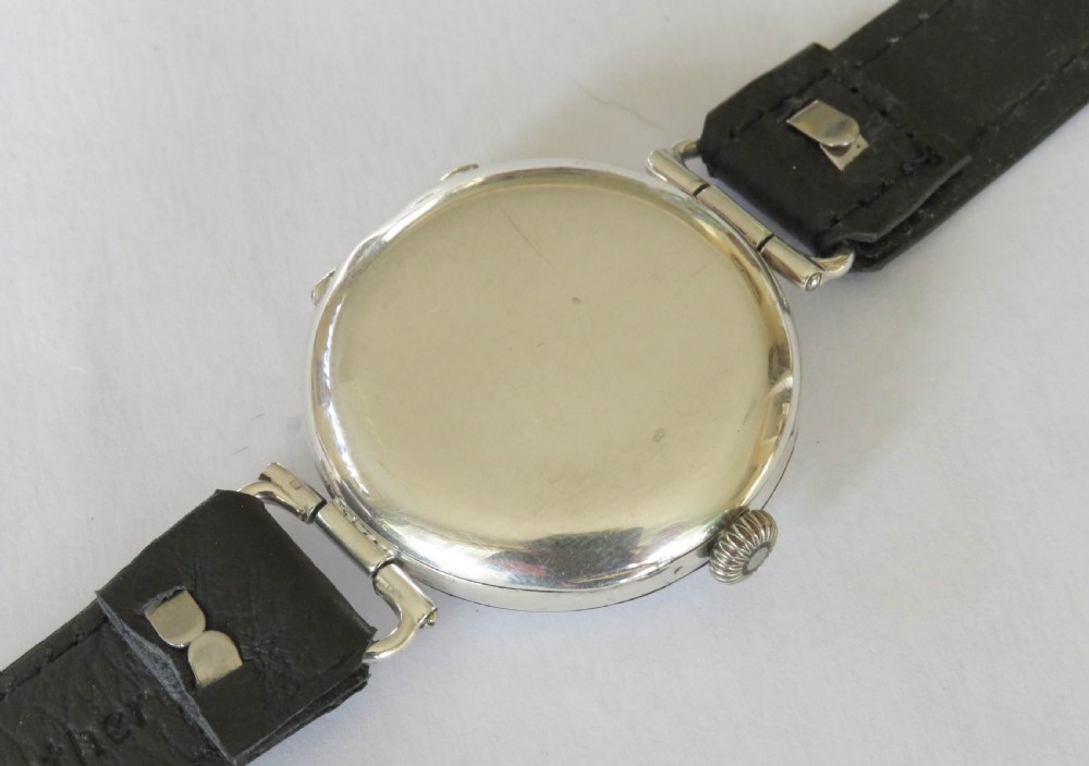 Antique silver Fontainmelon wrist watch, 1922 View V