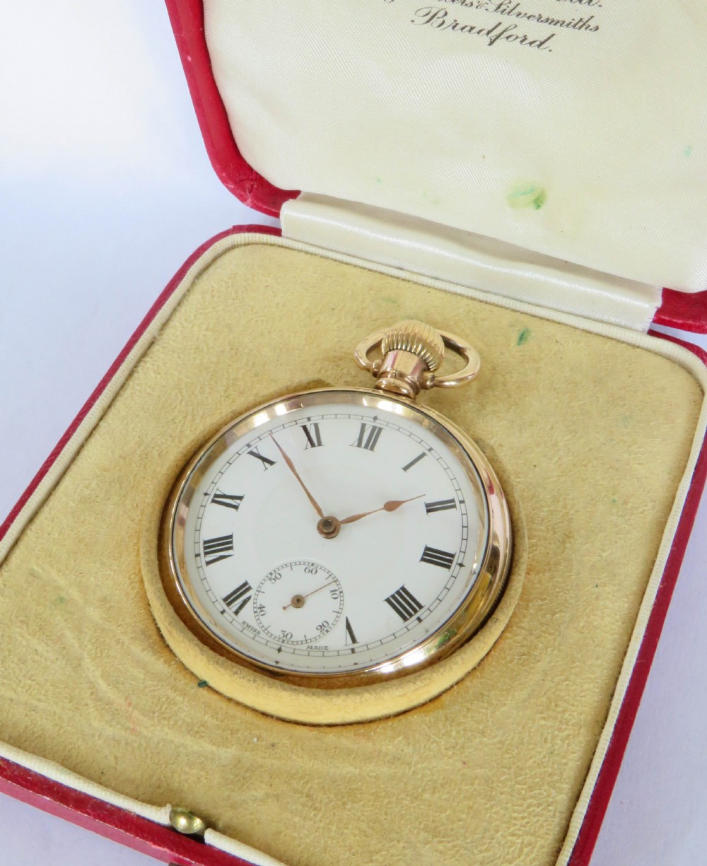 Antique Swiss gold plated pocket watch View II