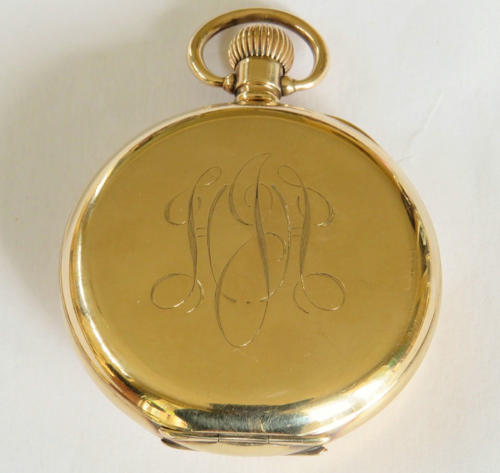 Antique Waltham half hunter pocket watch, 1908 View VI