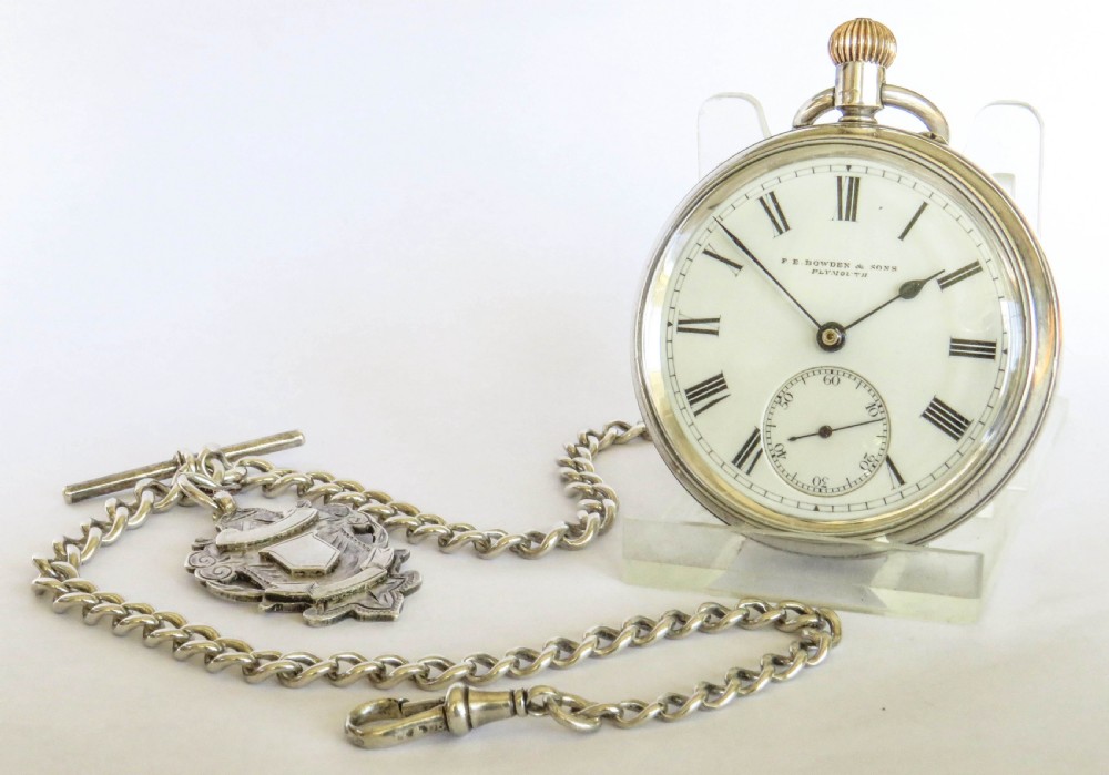 Antique silver Rotherhams pocket watch and chain