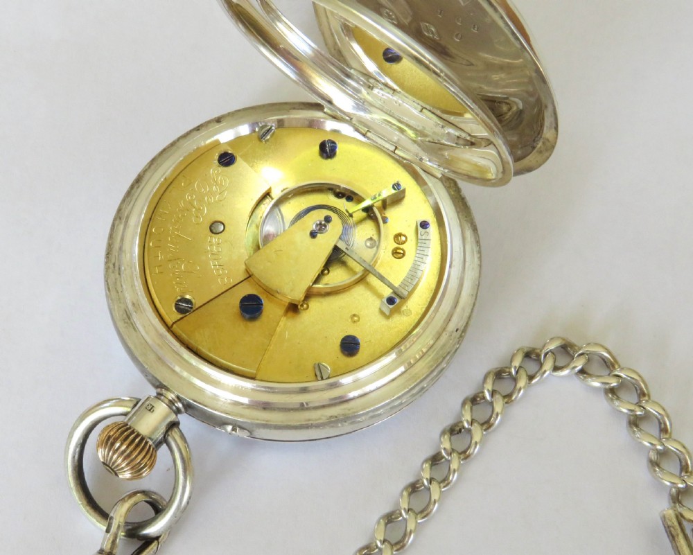 Antique silver Rotherhams pocket watch and chain View IV