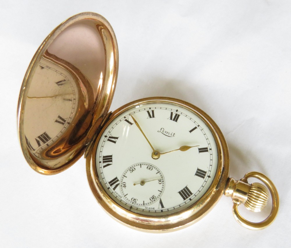 Antique Limit full hunter pocket watch, c1920s View II