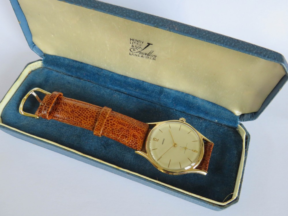 Gents 9ct gold Kered wrist watch, 1960 View II