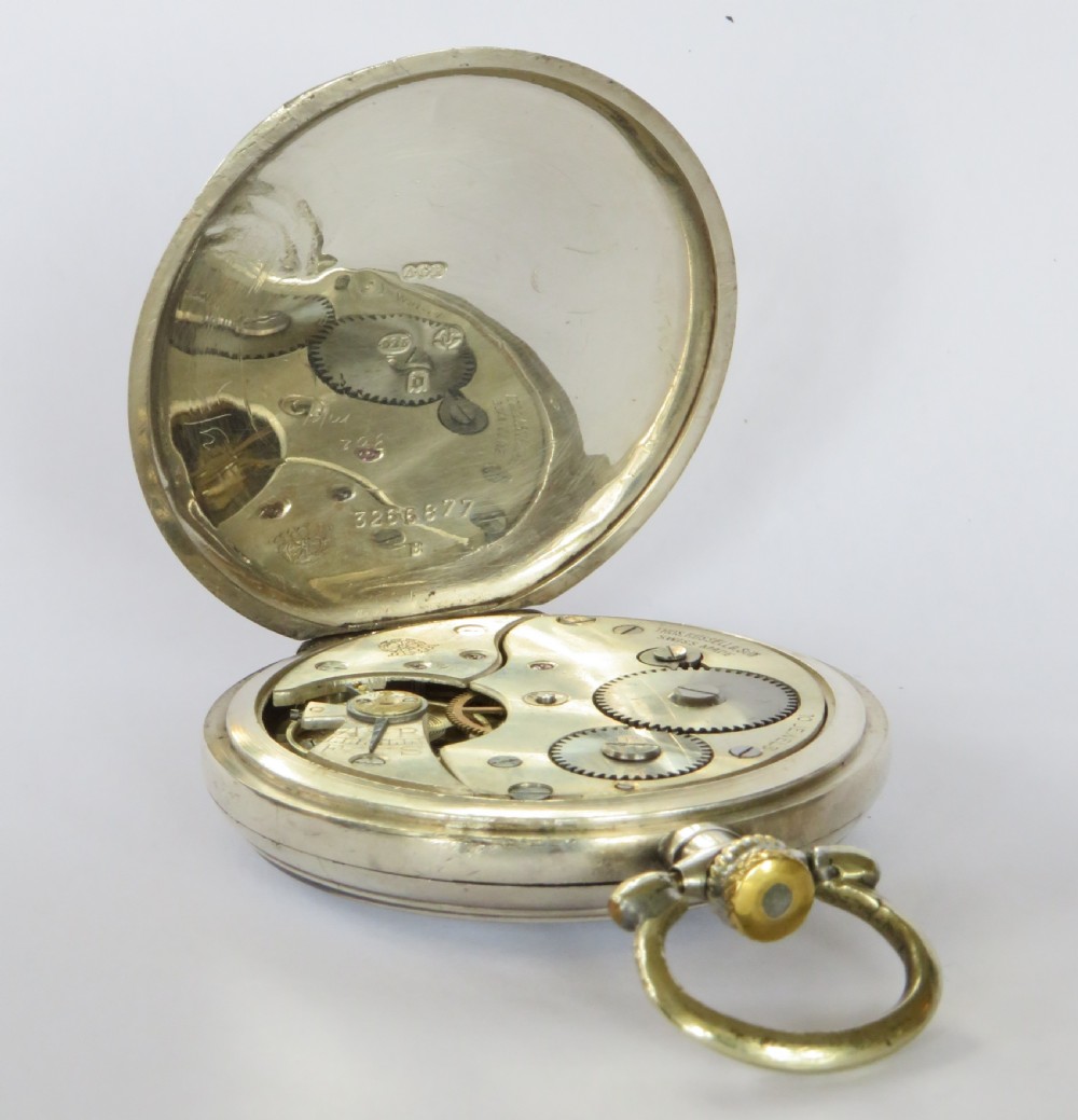 Antique silver Thomas Russell pocket watch, 1919 View IV