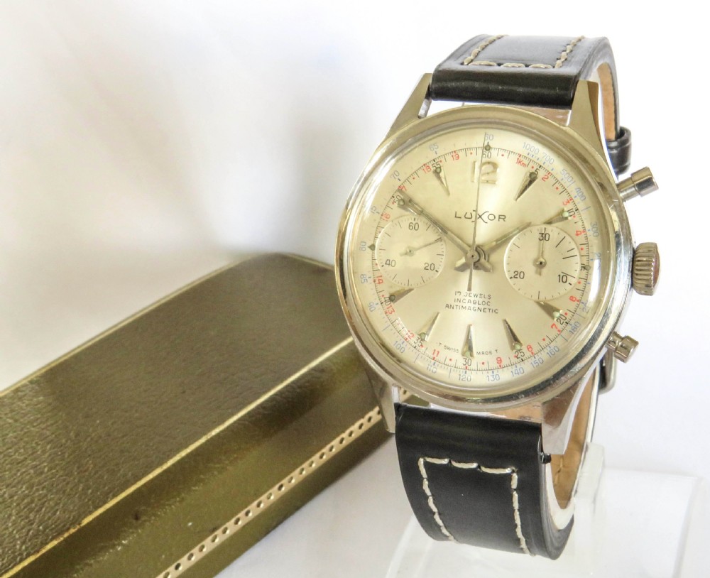 Gents 1960s Luxor chronograph wrist watch