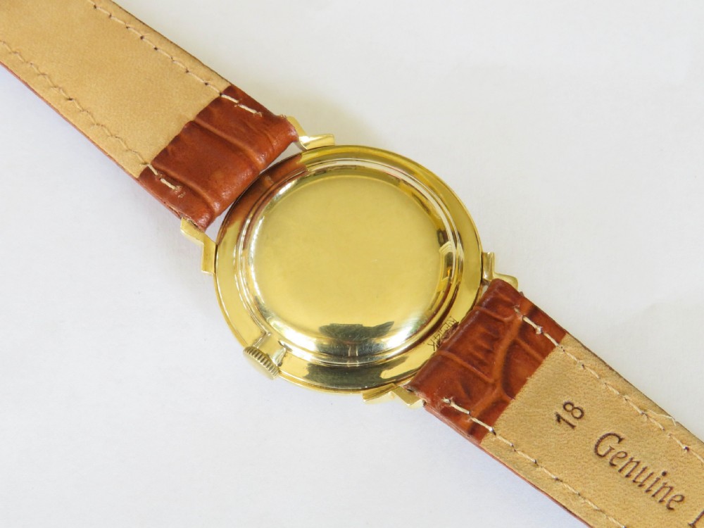 Gents 14k gold Longines wrist watch, 1958 View V