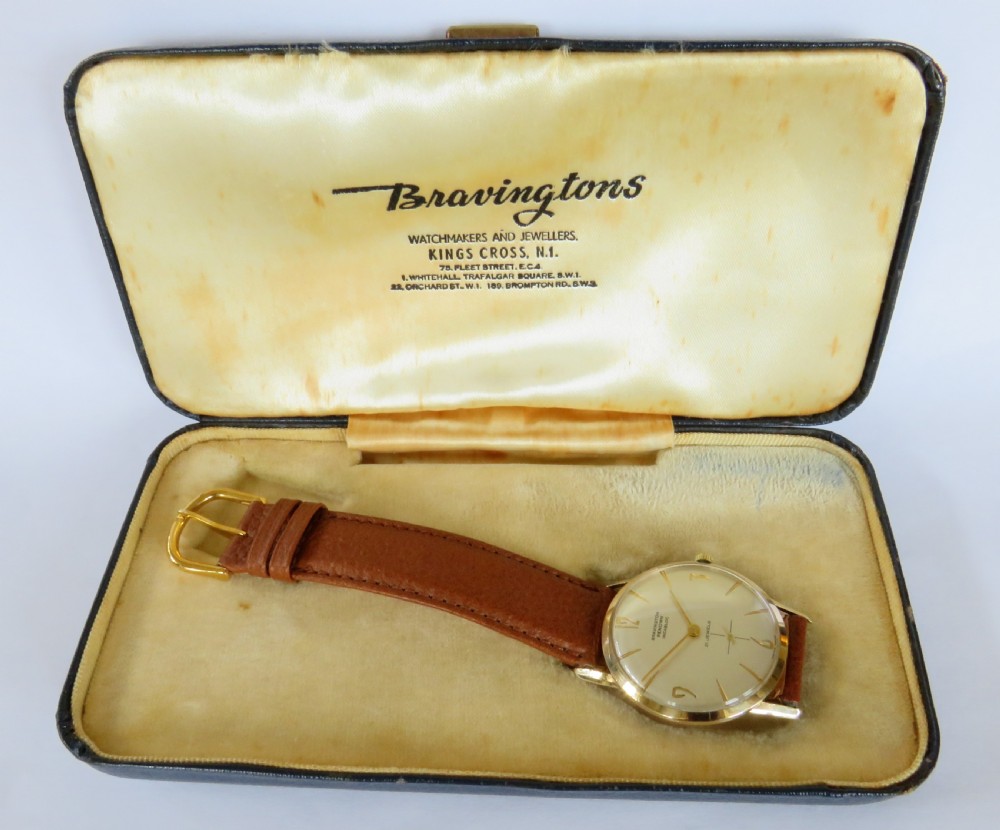 Gents 9ct gold Bravingtons Renown wrist watch, 1964 View II