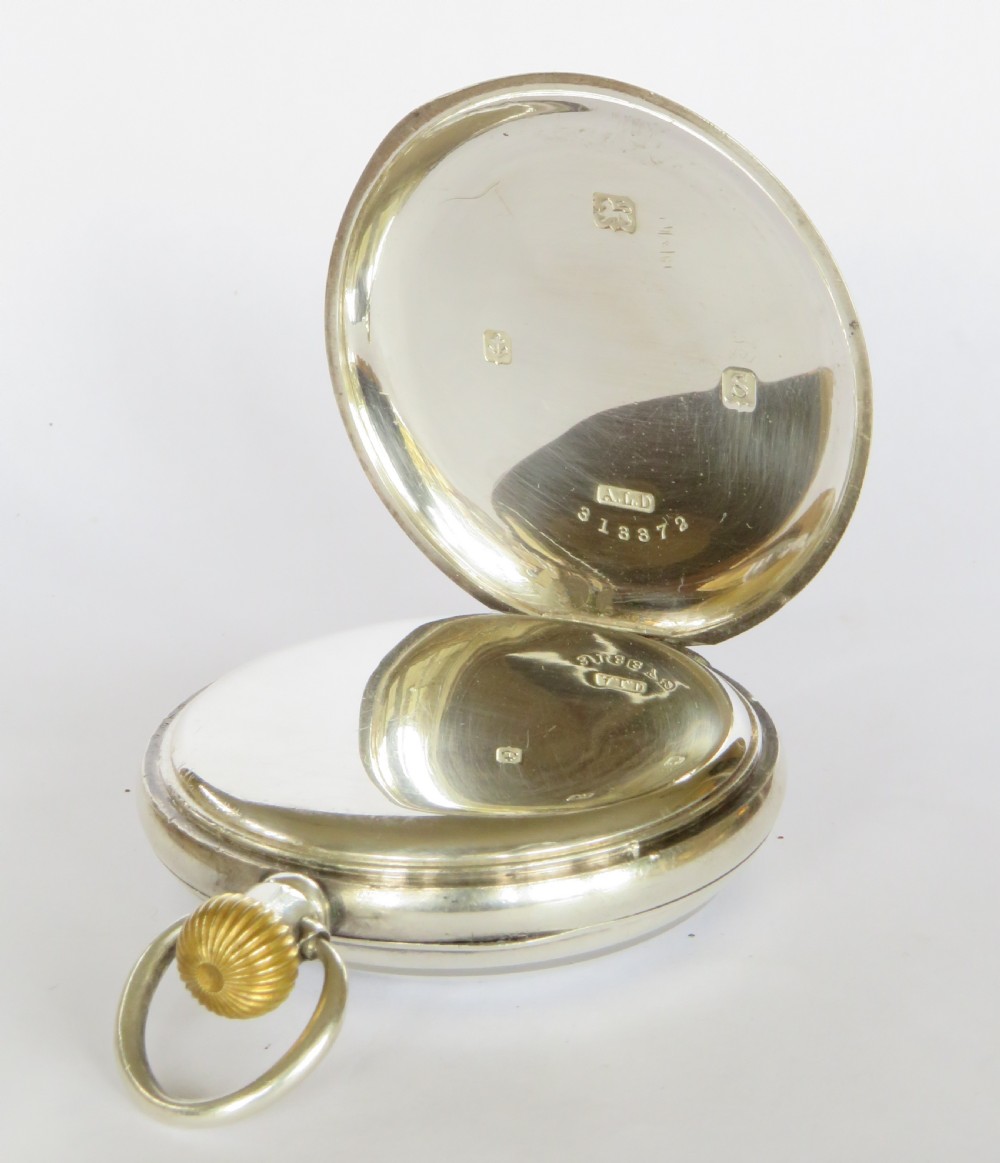 Antique silver Electa pocket watch, 1917 View III