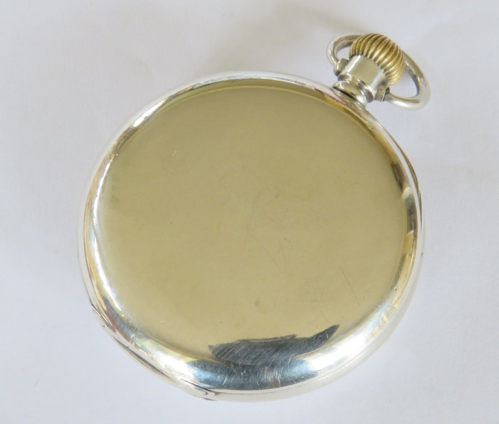 Antique silver Electa pocket watch, 1917 View V
