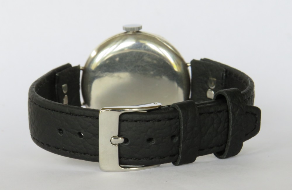 Gents antique silver Arisco trench watch, 1913 View VI