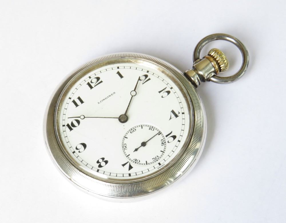 Antique silver Longines pocket watch, 1911 View II