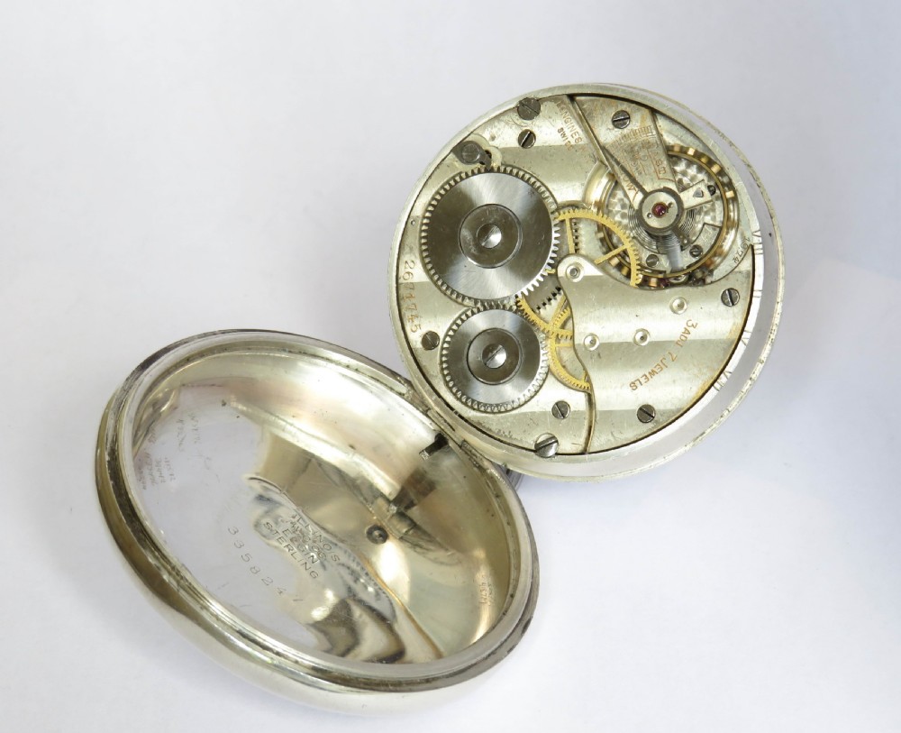 Antique silver Longines pocket watch, 1911 View III