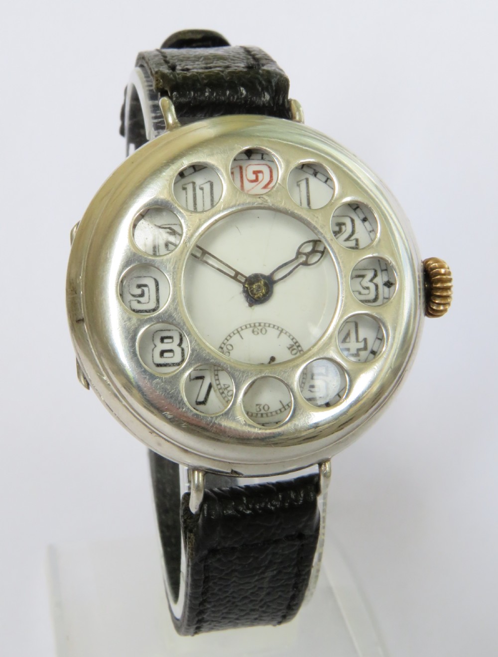 Gents antique silver trench watch, 1916 View II