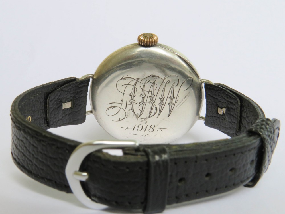 Gents antique silver trench watch, 1916 View IV