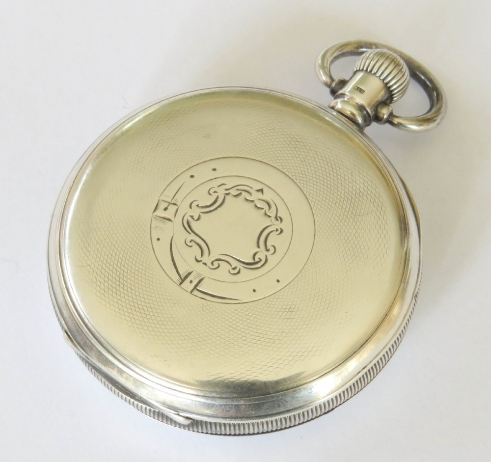 Antique silver Buren Grand Prix pocket watch, 1923 View V