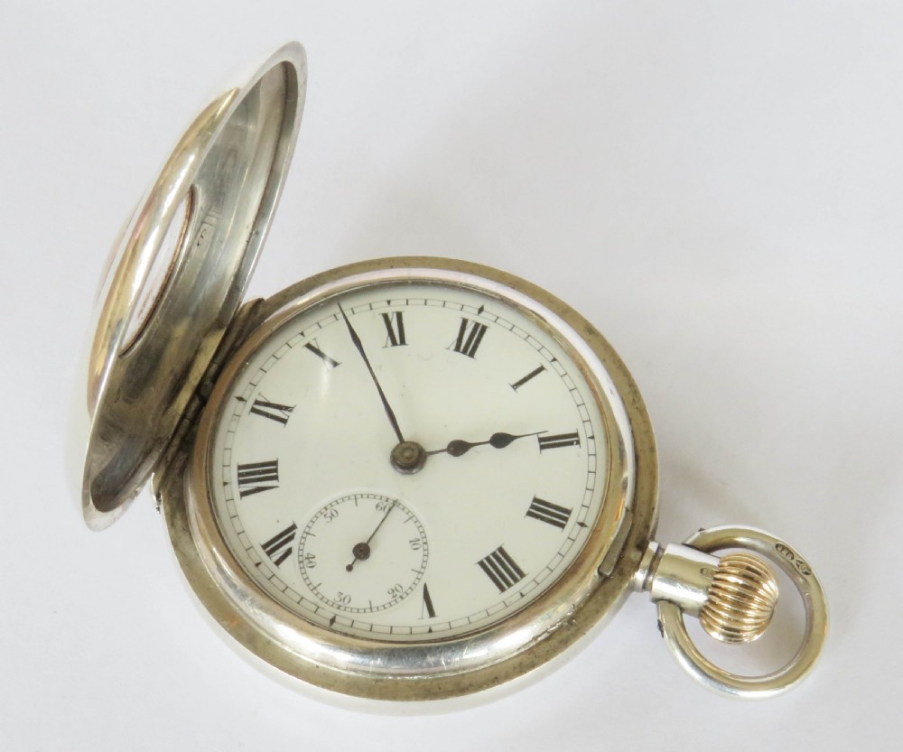 Antique silver and gold half hunter fob watch View III