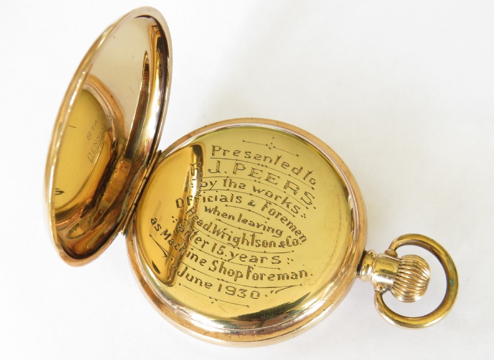 1930s Buren half hunter pocket watch View III