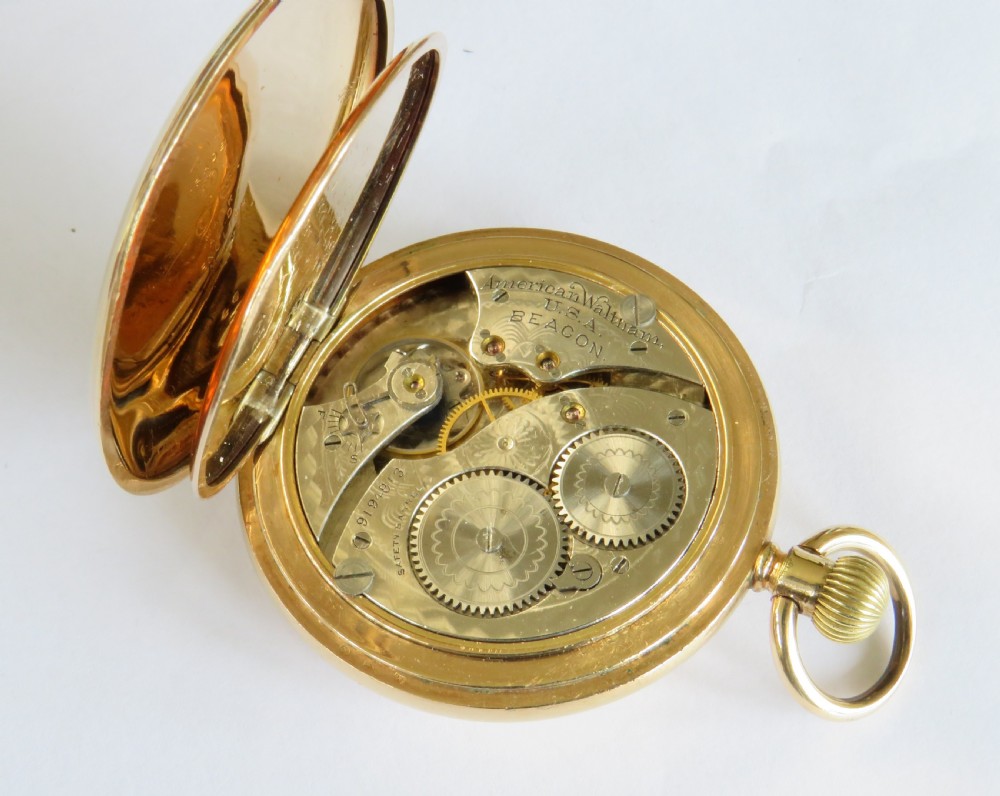 Antique Waltham Beacon full hunter pocket watch, 1899 View V