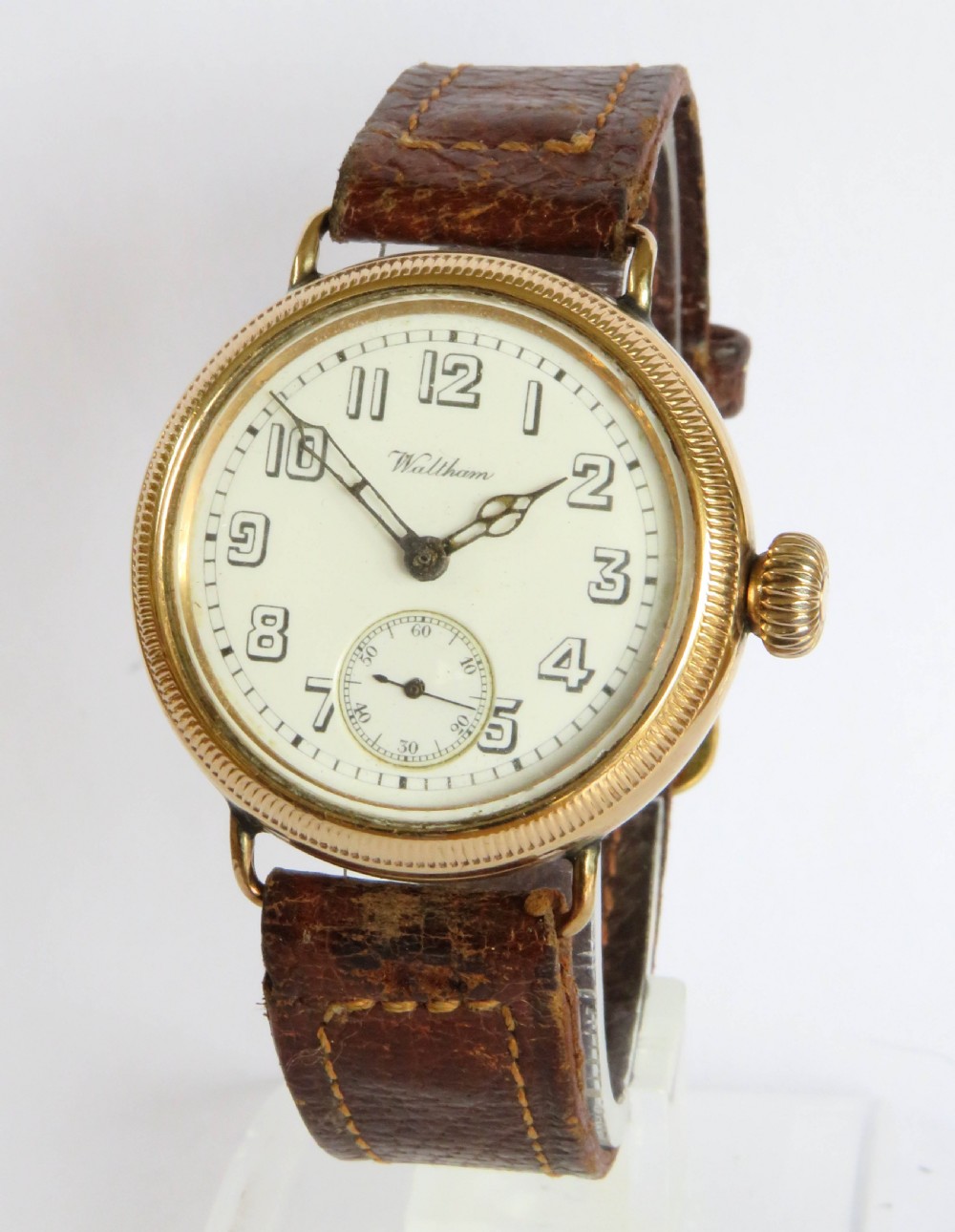 Antique 9ct gold Waltham wrist watch, 1921