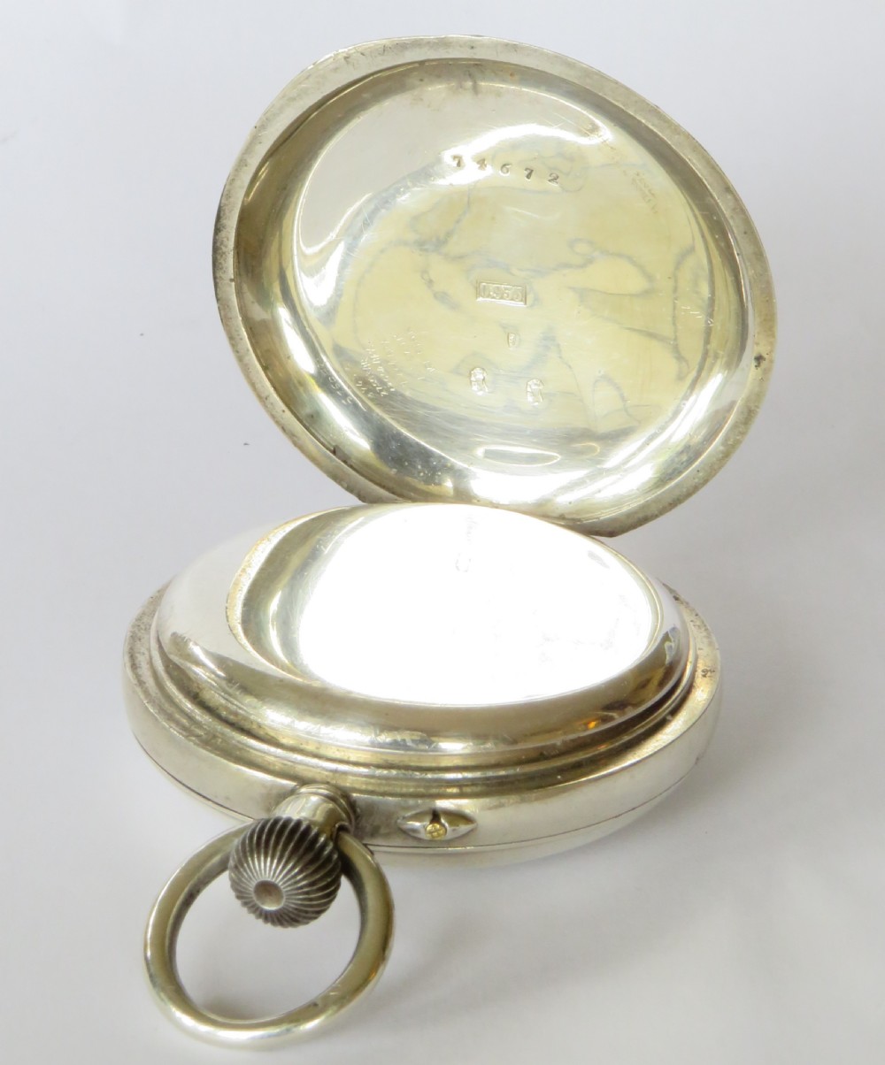 Antique silver half hunter pocket watch, c1900 View III