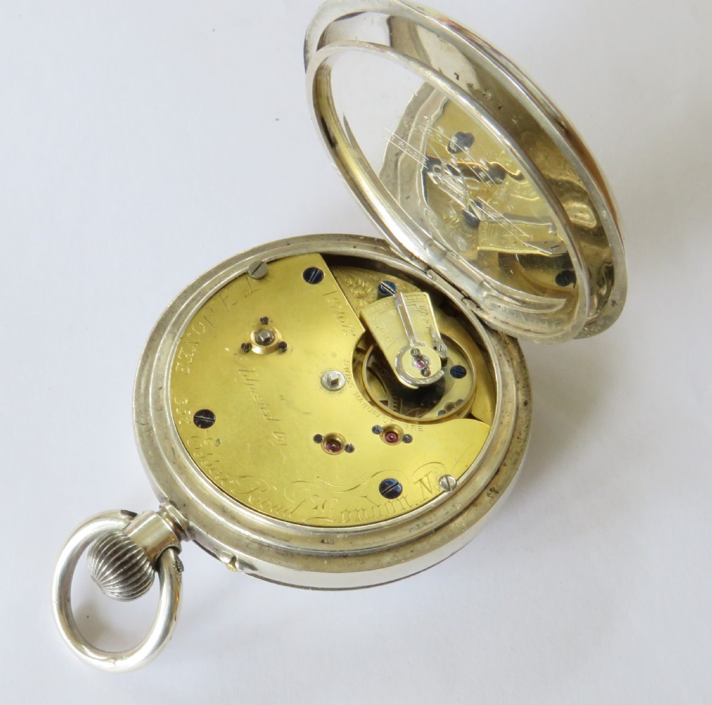 Antique silver half hunter pocket watch, c1900 View IV