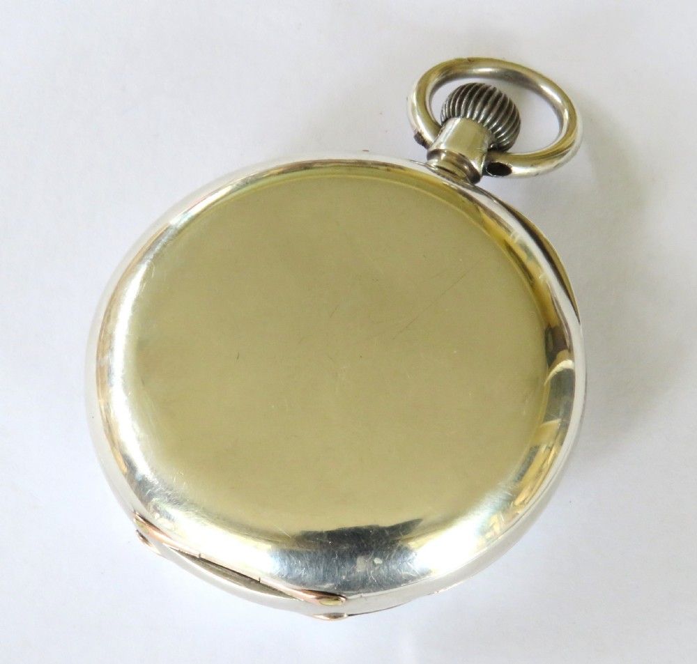 Antique silver half hunter pocket watch, c1900 View V