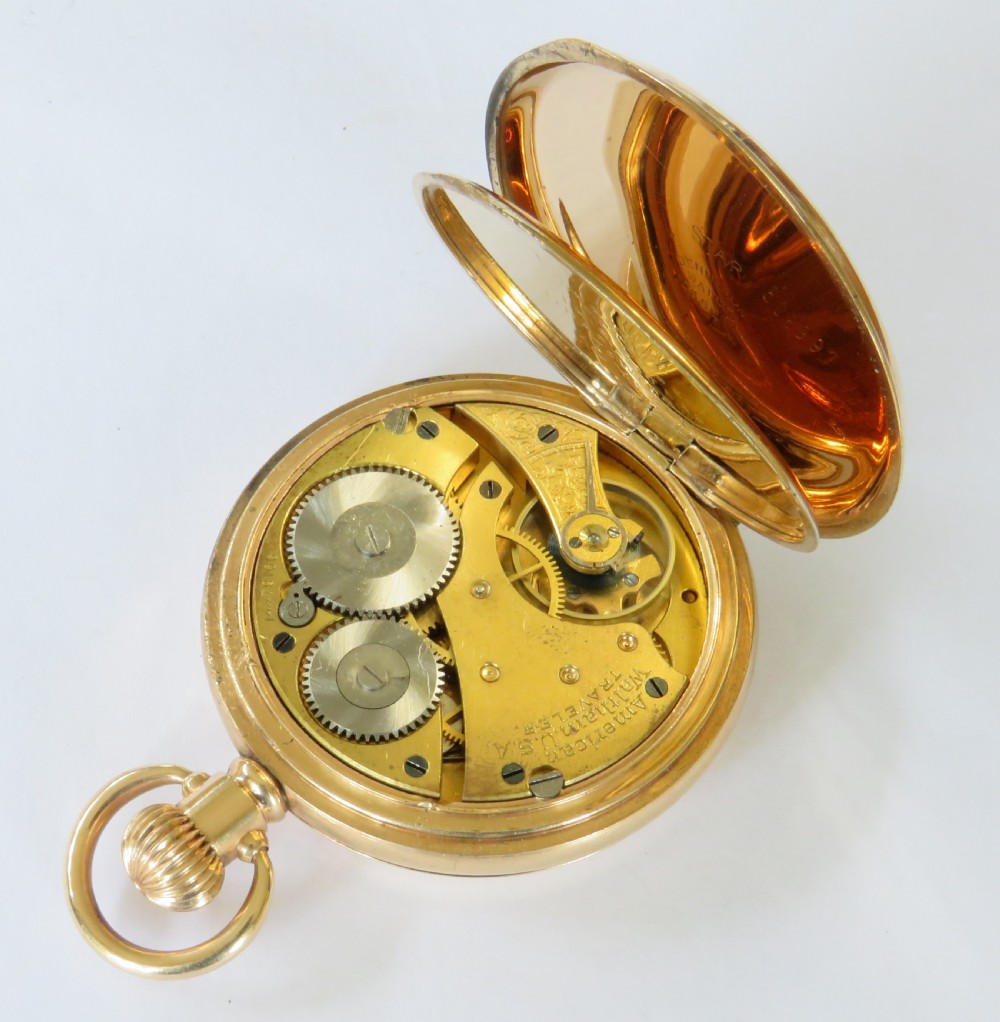 Antique Waltham Traveler full hunter pocket watch, 1905 View IV