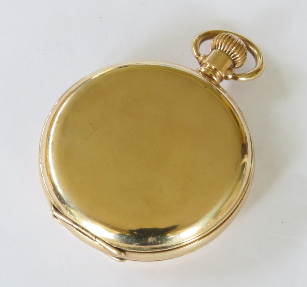 Antique Waltham Traveler full hunter pocket watch, 1905 View V