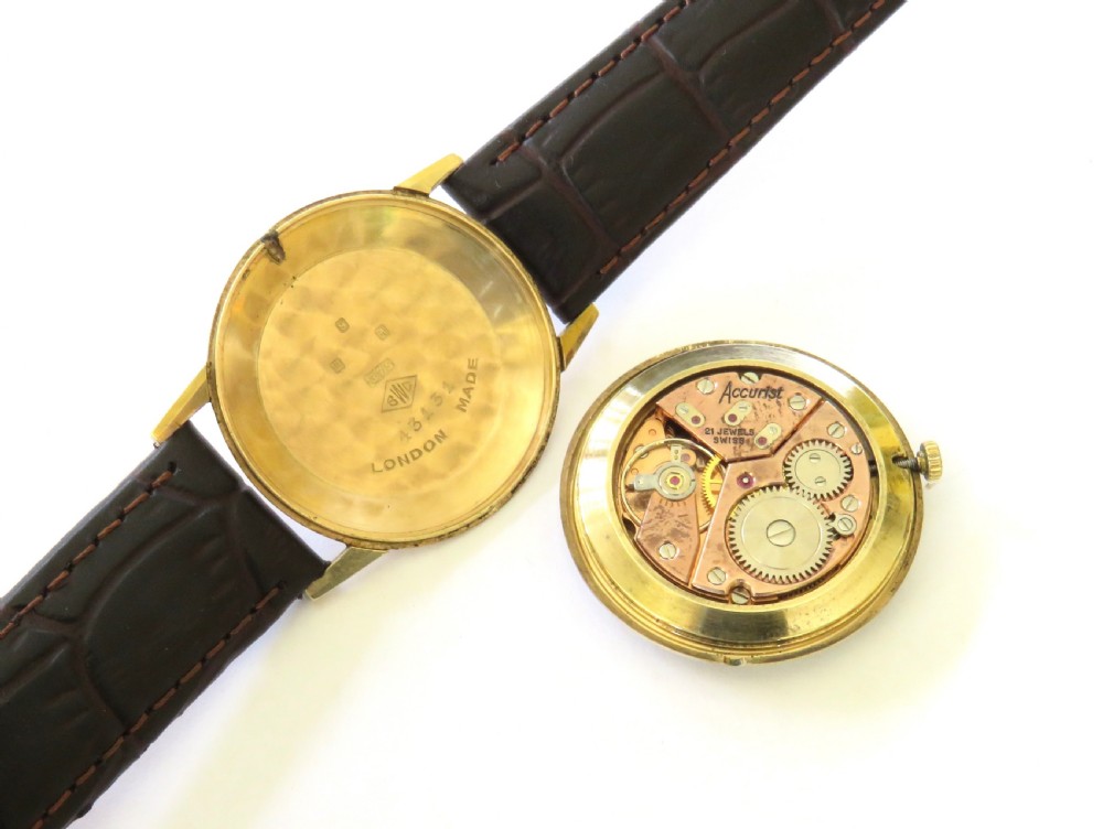 Gents 9ct gold Accurist wrist watch, 1964 View III