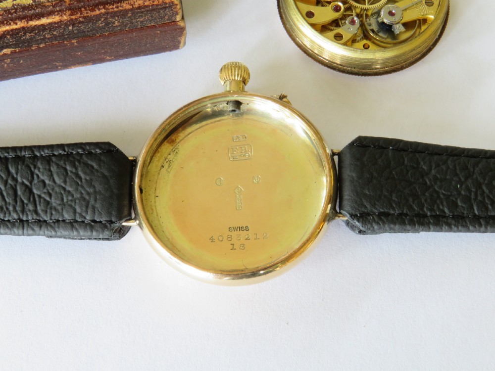 Gents 9ct gold Longines wrist watch, 1924 View V