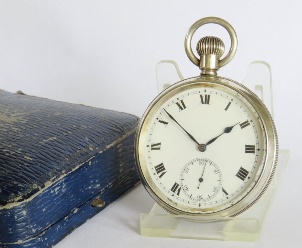 Antique Swiss silver pocket watch, 1917