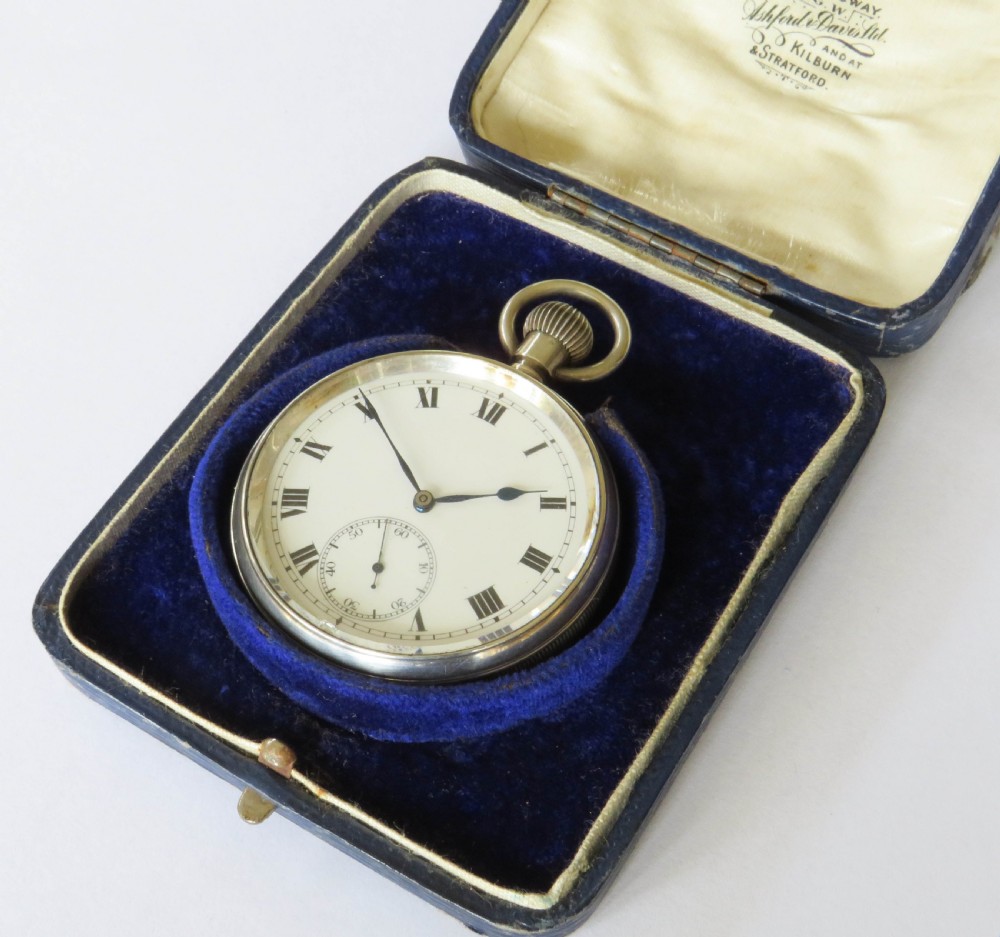 Antique Swiss silver pocket watch, 1917 View II