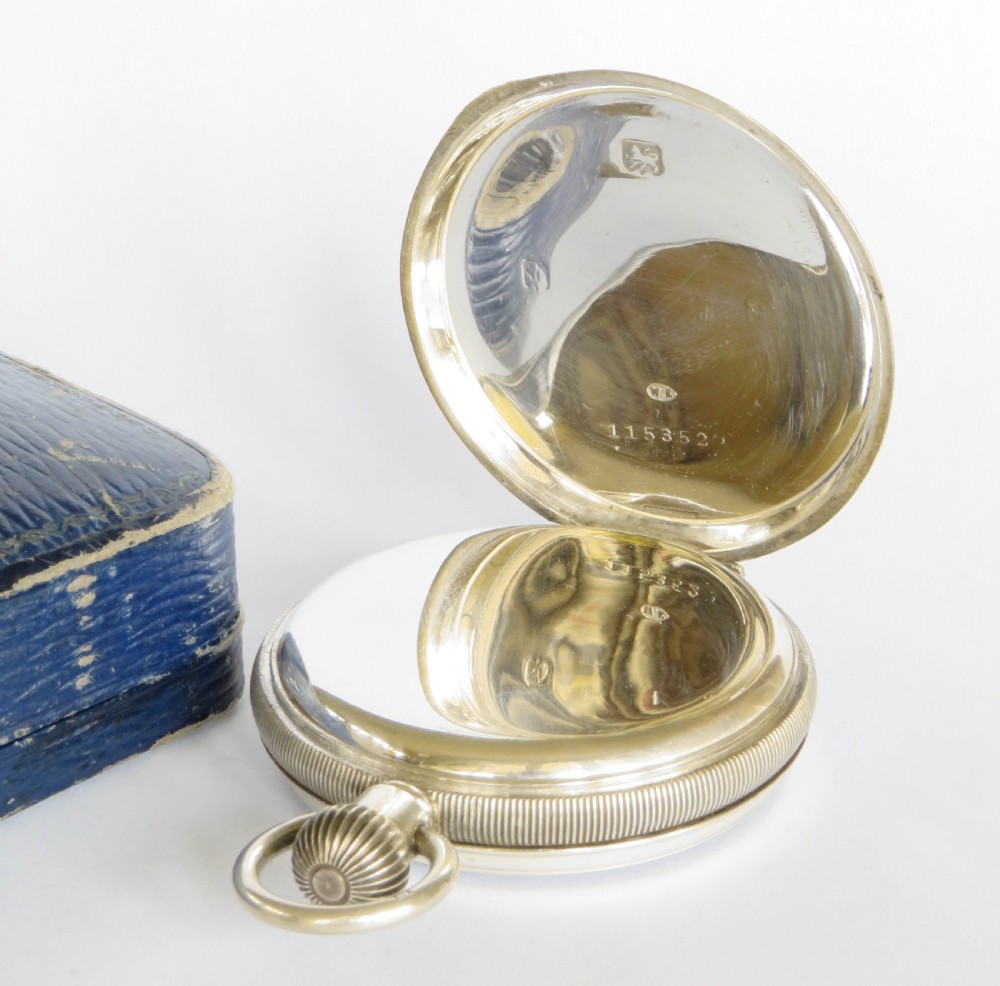 Antique Swiss silver pocket watch, 1917 View III
