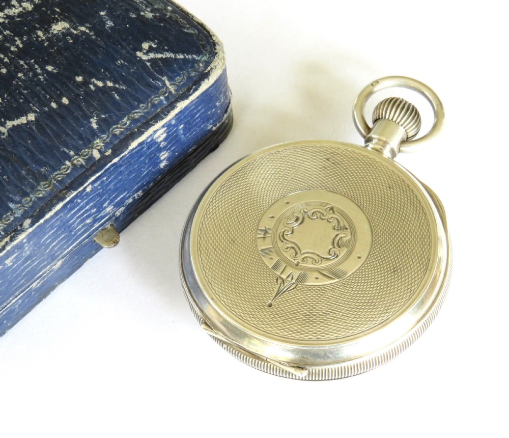 Antique Swiss silver pocket watch, 1917 View V