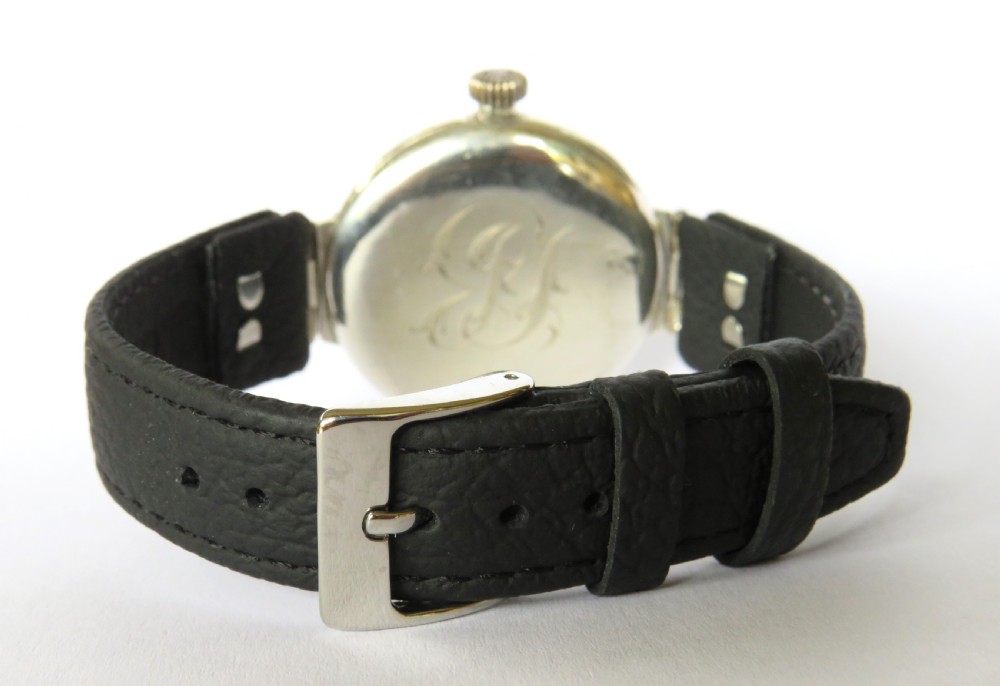 Gents antique silver wrist watch, 1915 View VI