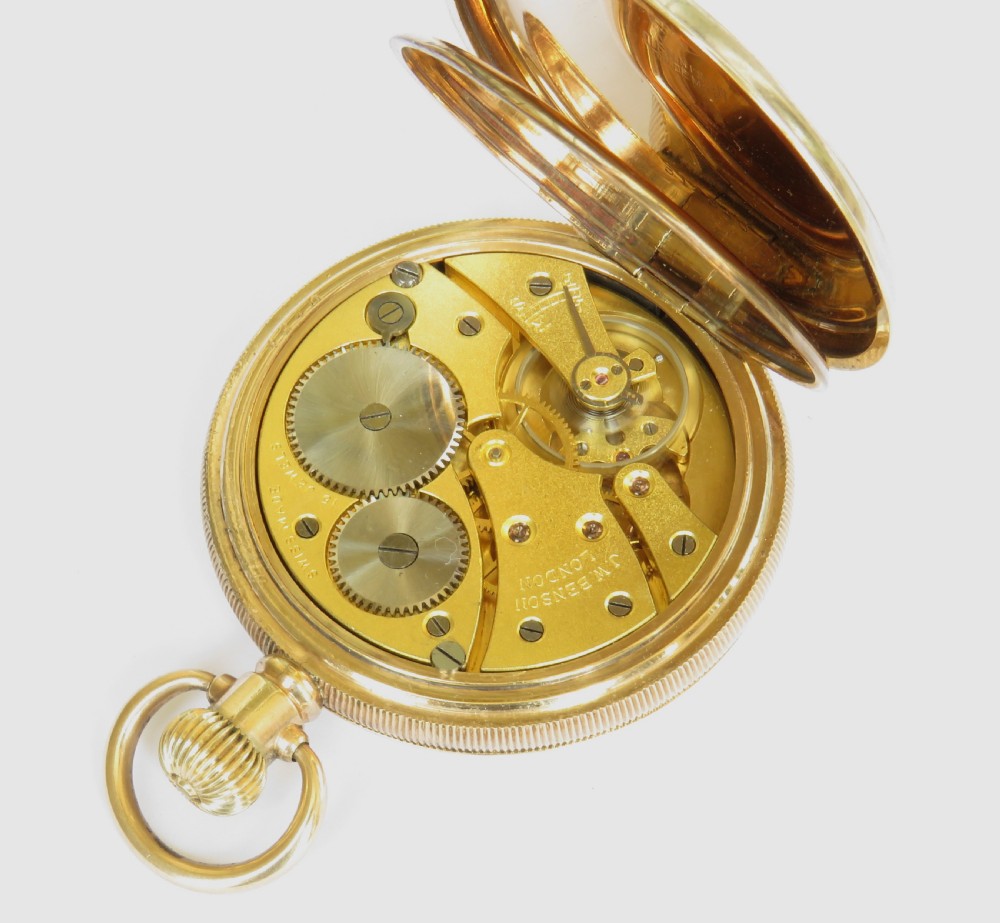 Antique J W Benson full hunter pocket watch View III