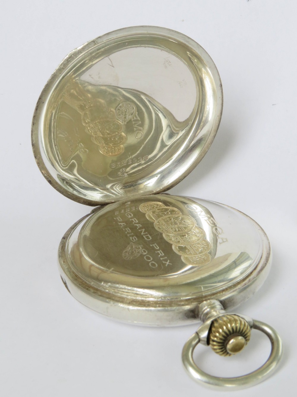 Antique Omega full hunter pocket watch View II