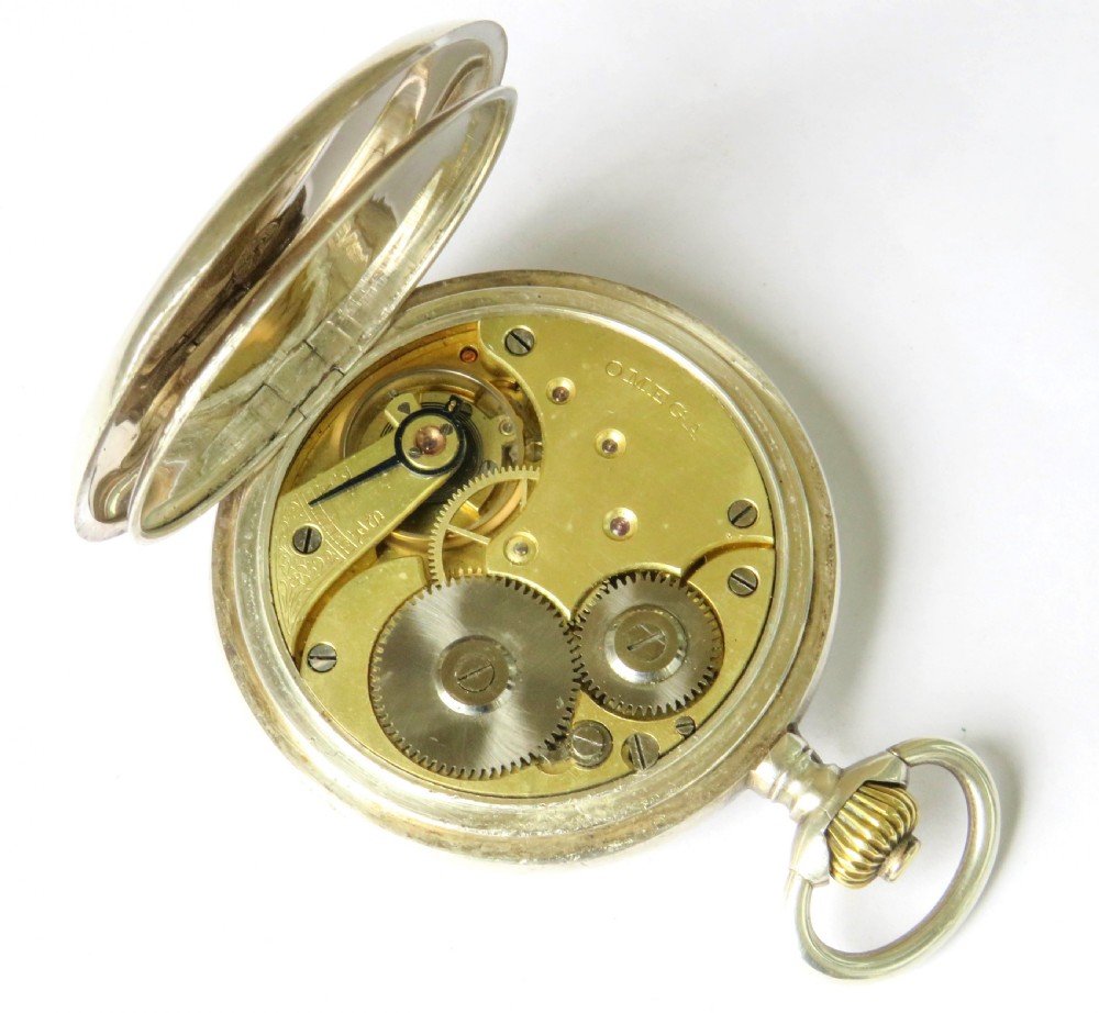Antique Omega full hunter pocket watch View III