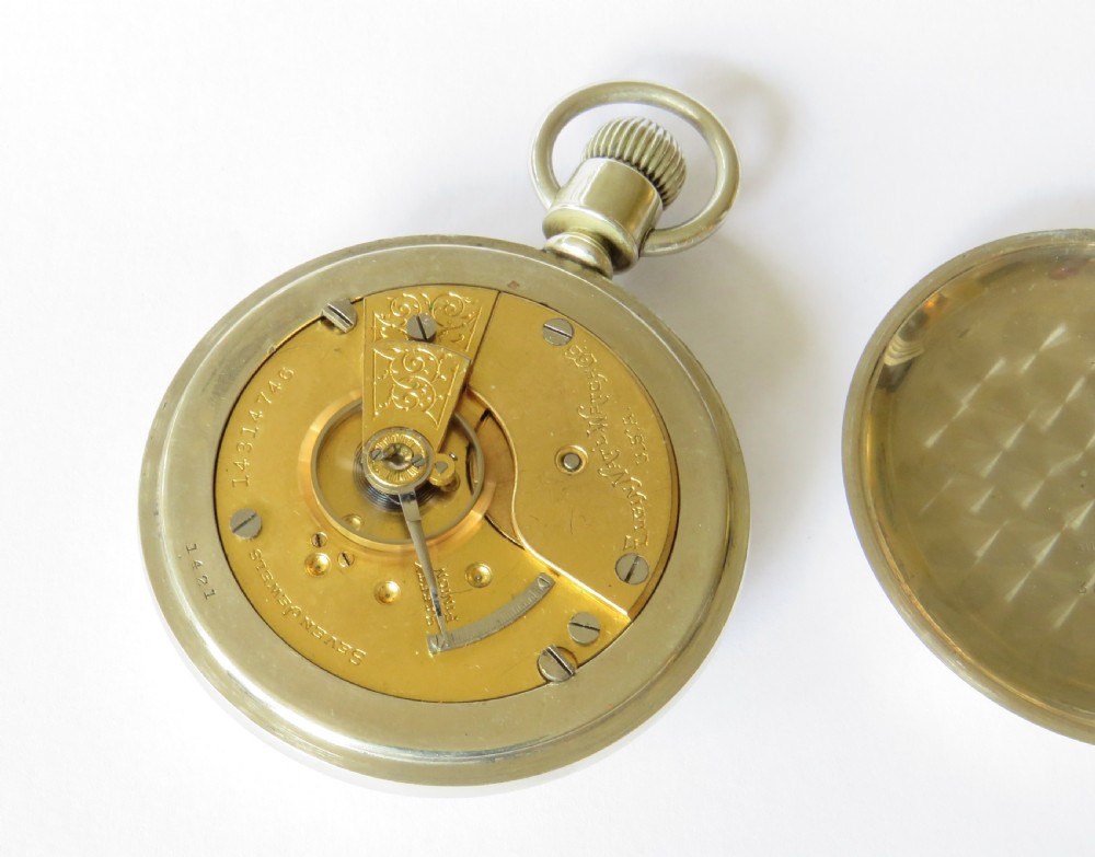 Antique Elgin pocket watch with stag, 1910 View IV