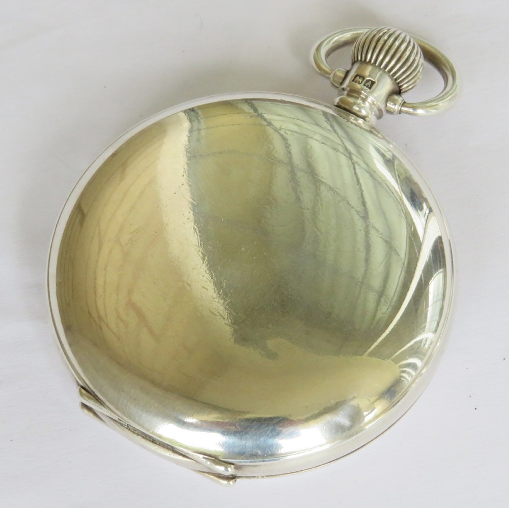 Antique silver Rolex full hunter pocket watch, 1925 View V