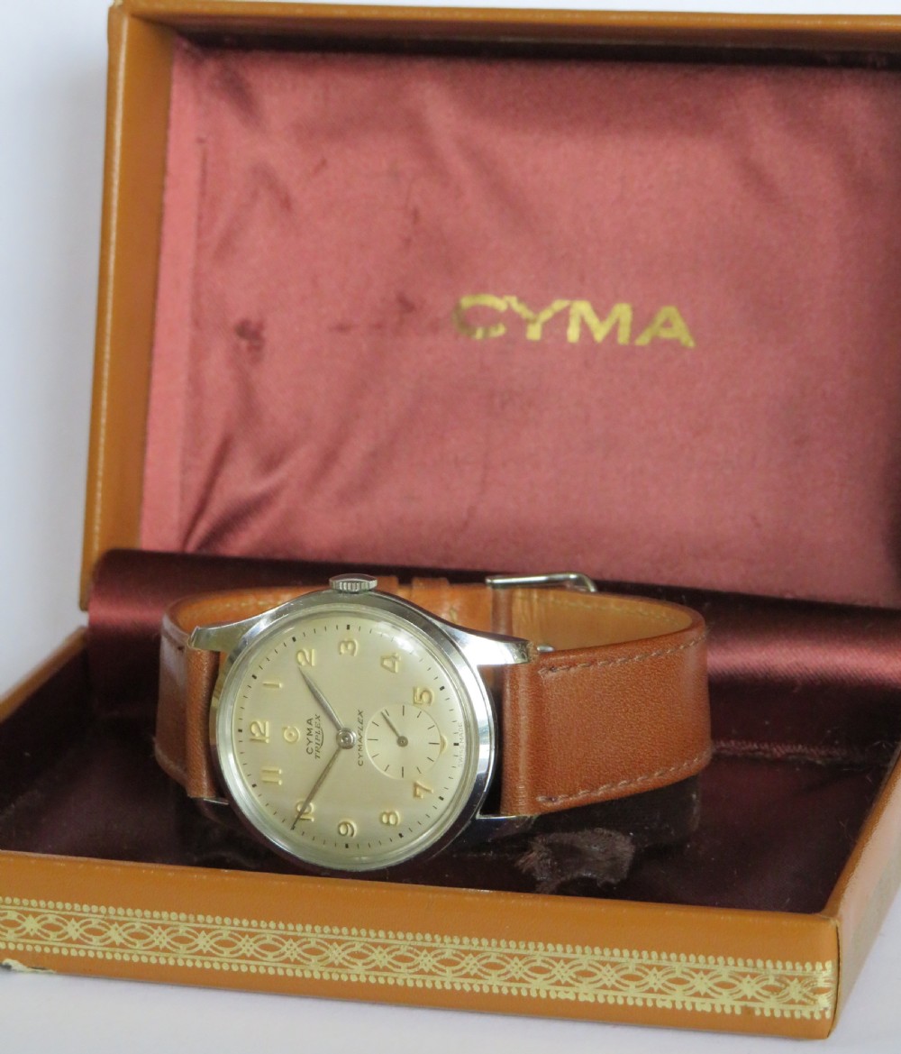 Gents 1950s Cyma Triplex wrist watch View II