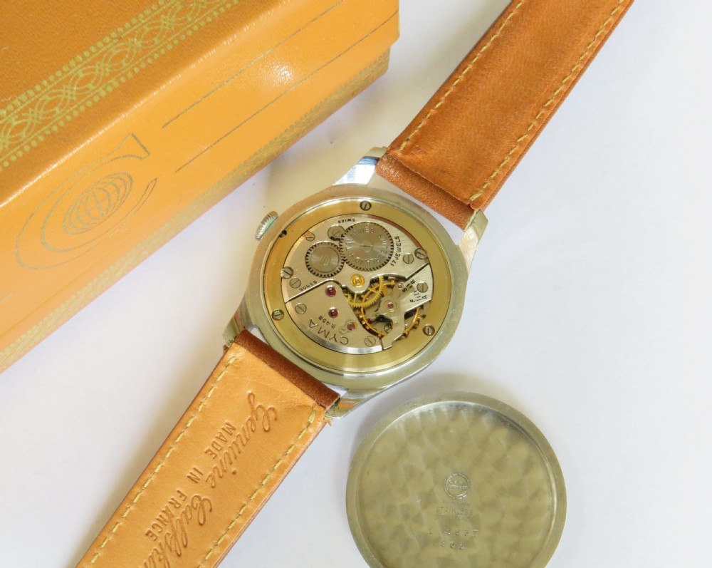 Gents 1950s Cyma Triplex wrist watch View III
