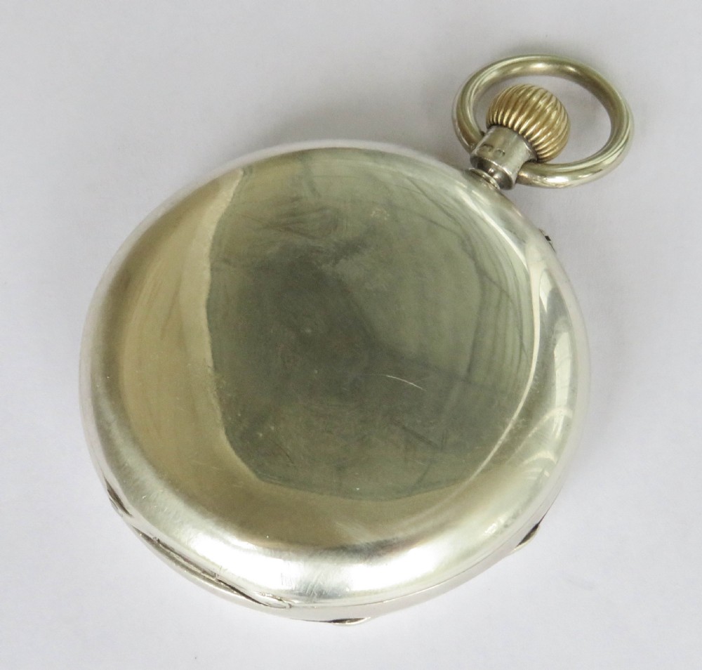 Antique silver full hunter pocket watch, Brockbank & Atkins View VI