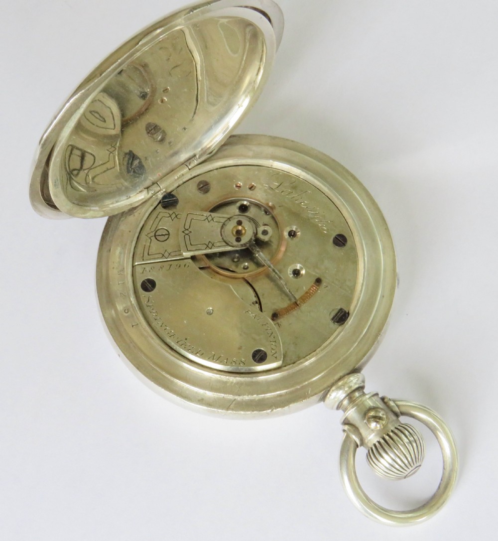 Antique Hampden Watch Co Lakeside full hunter pocket watch View III