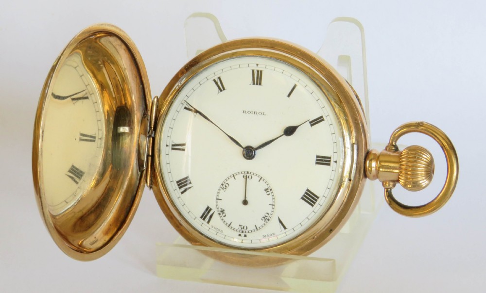1950s Roirol full hunter pocket watch by Record